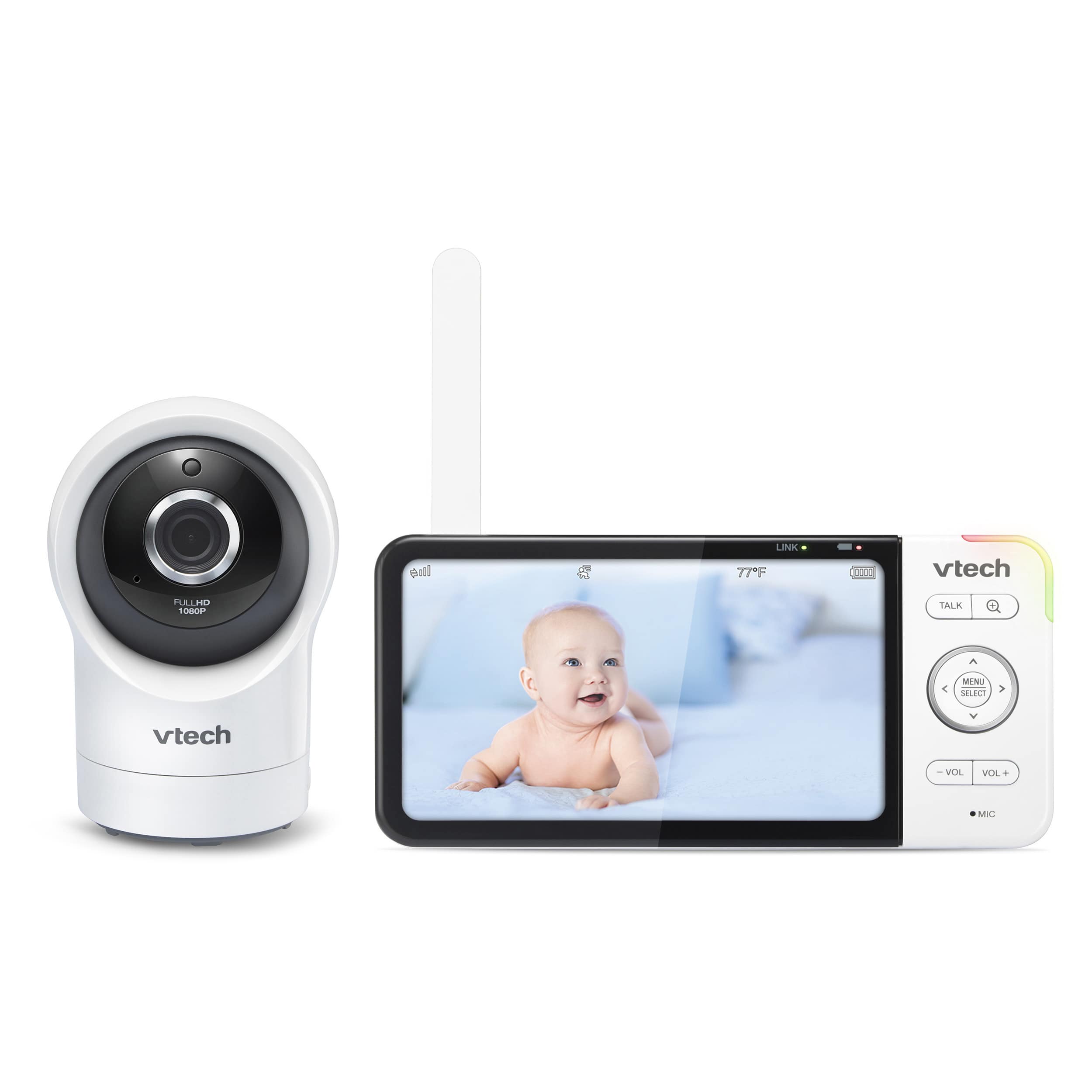 Wi Fi Remote Access Camera Video Baby Monitor With 5 Display And 1080p Hd 360 Degree Panoramic Viewing Pan Tilt Camera