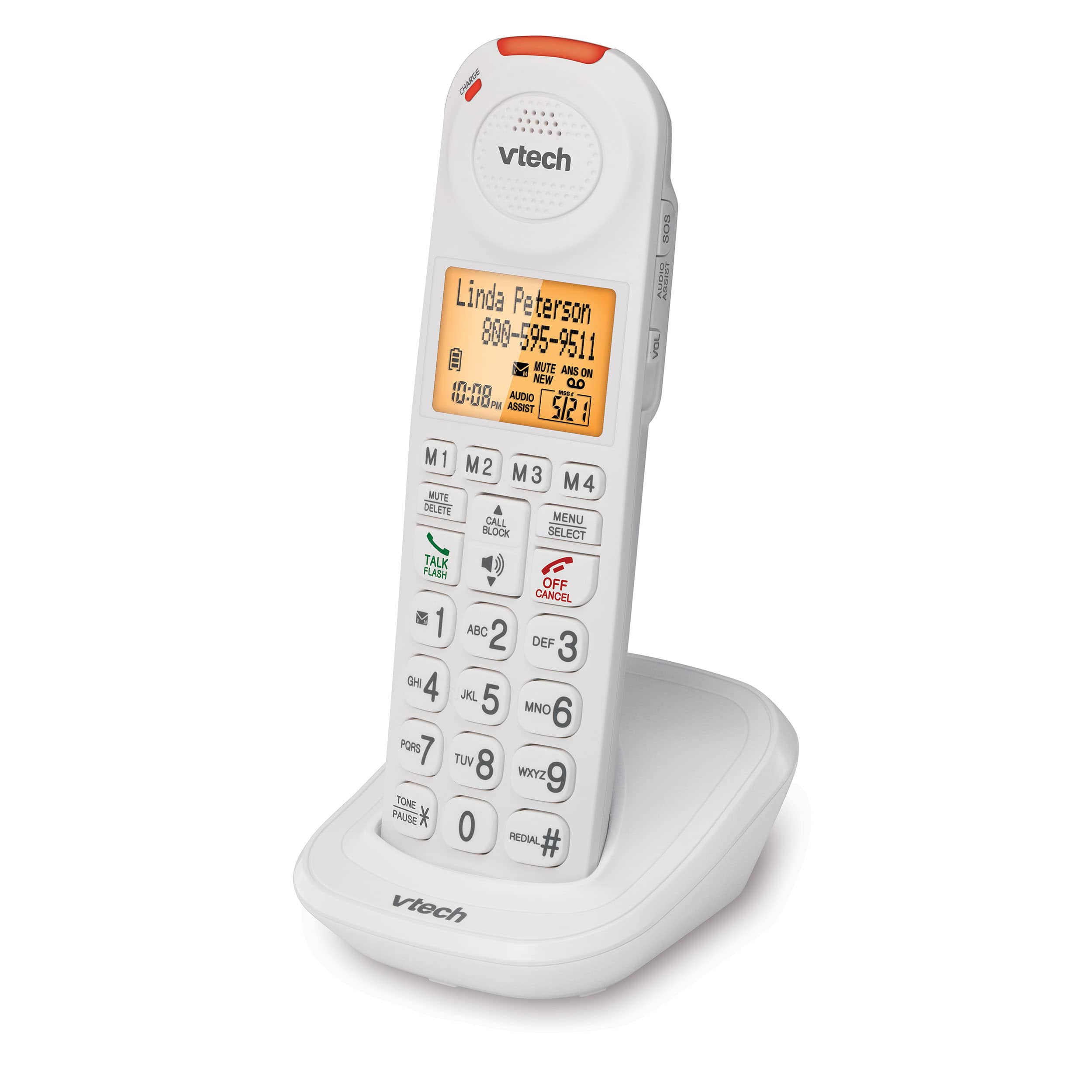 4 Handset Amplified Cordless Answering System with Big Buttons and Display - view 6