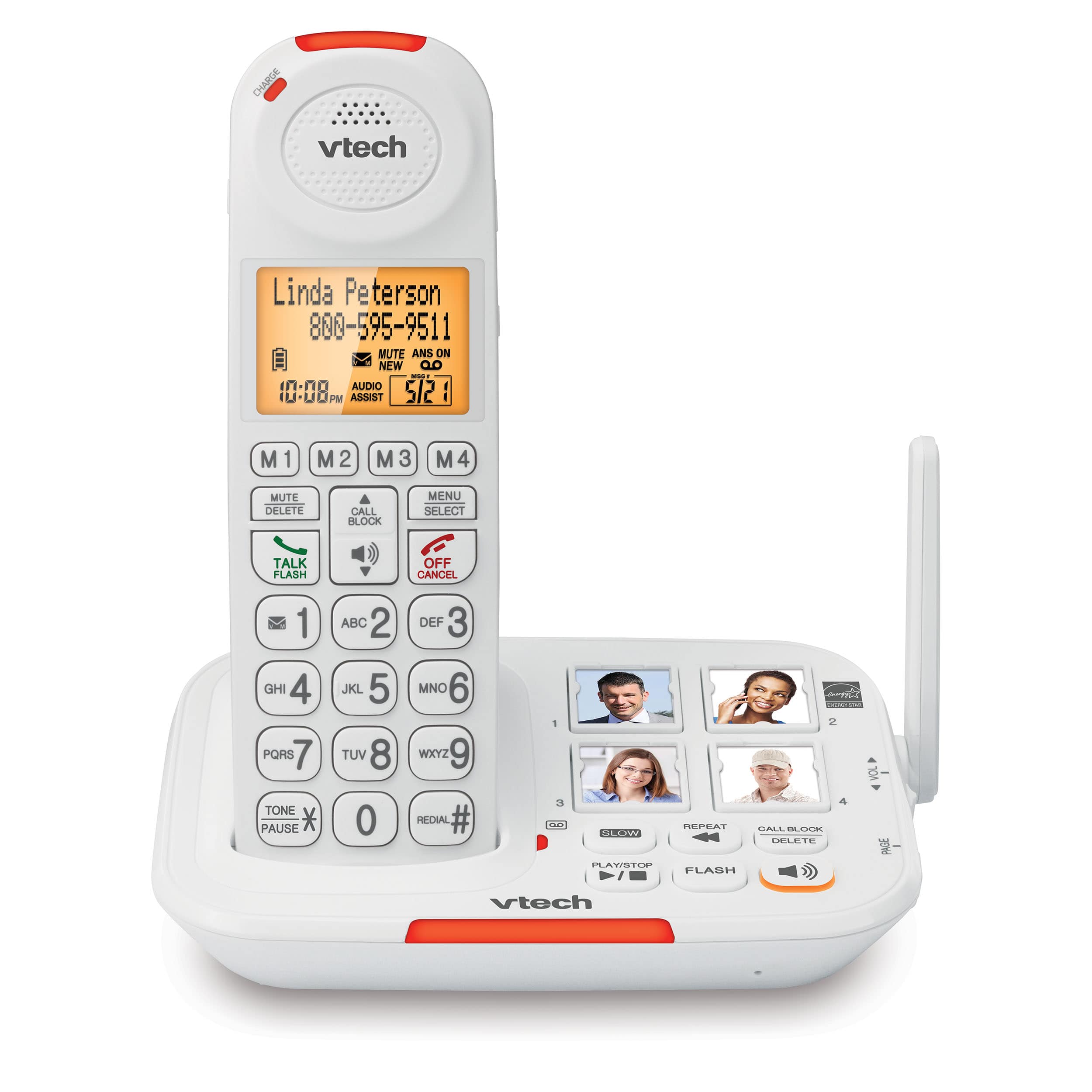 Amplified Cordless Phone with Answering System, Big Buttons, Extra-Loud Ringer & Smart Call Blocker - view 1