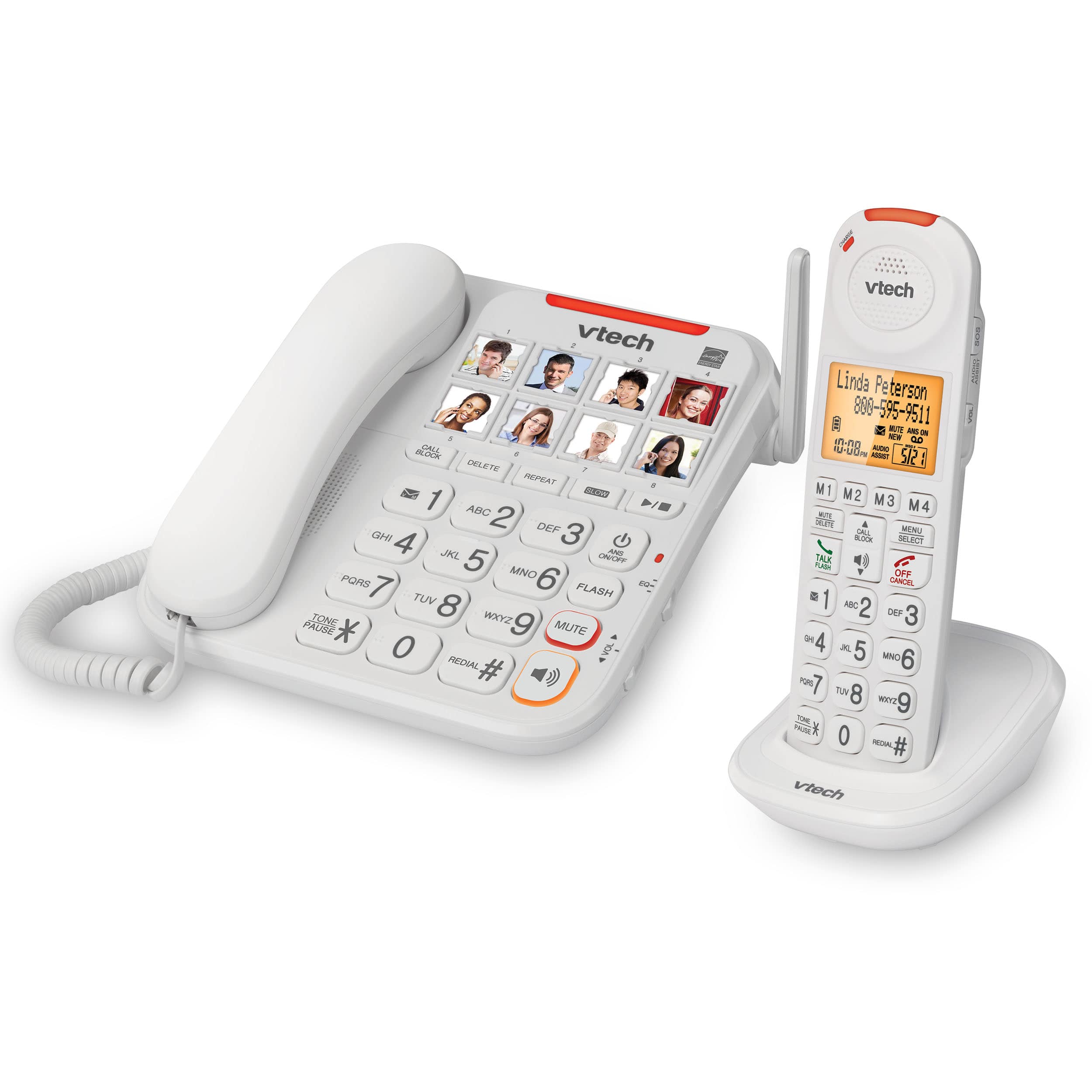 Amplified Corded/Cordless Phone with Answering System, Big Buttons, Extra-Loud Ringer & Smart Call Blocker - view 2